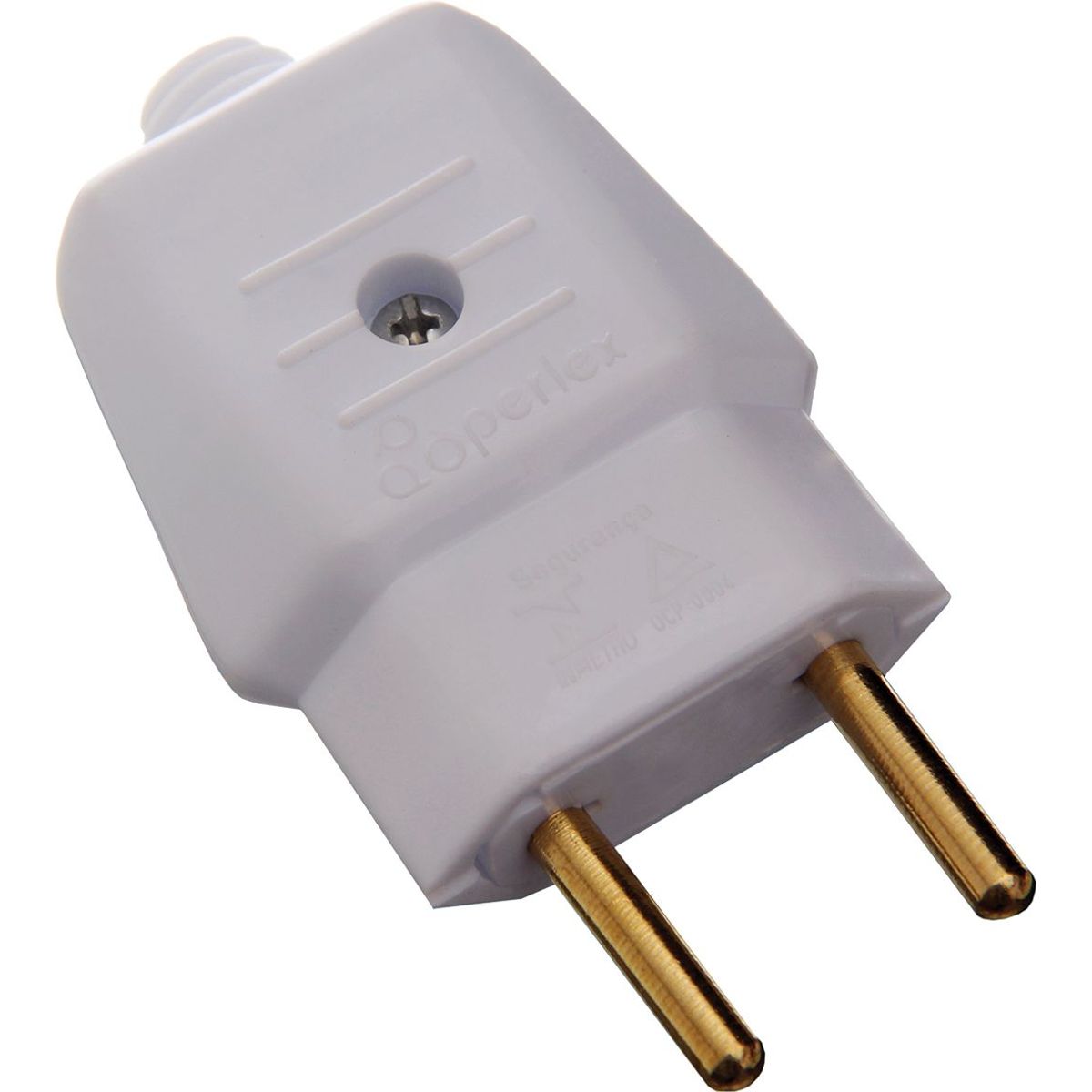 Plugue Macho Cinza 2 Polos 10A, marca Perlex - Foto Principal