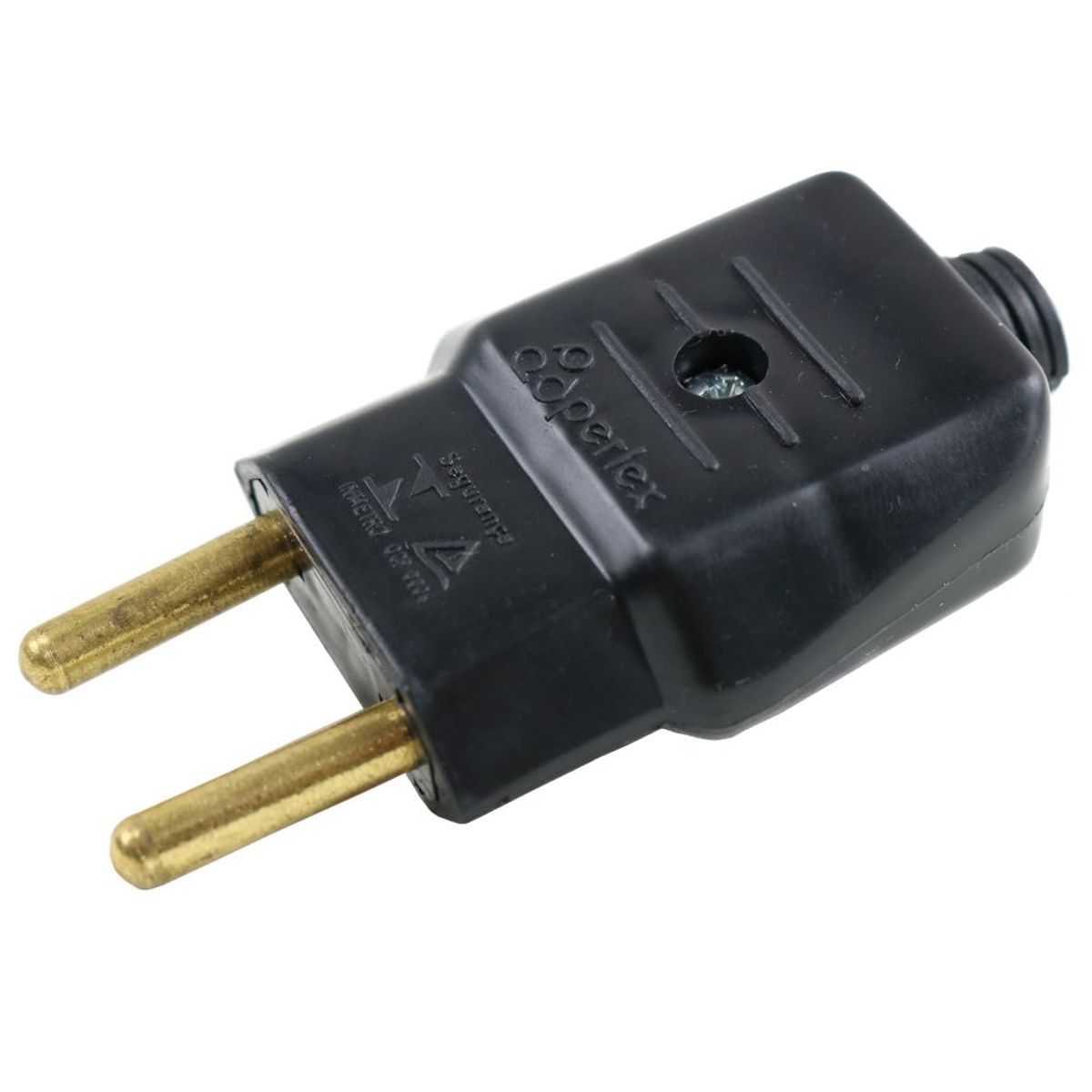 Plugue Macho Preto 2 Polos 20A, marca Perlex - Foto Principal