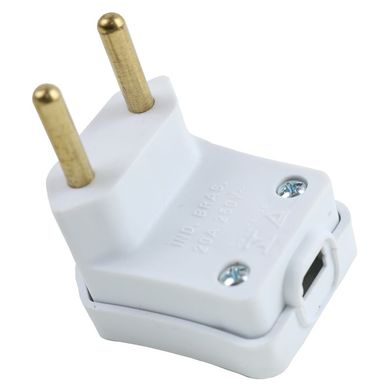 Plugue Macho 90 Grande Branco 2 Polos 20A