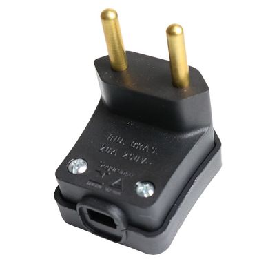 Plugue Macho 90 Grande Preto 2 Polos 20A
