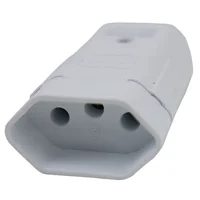 Plugue Fêmea Branco 3 Polos 10A
