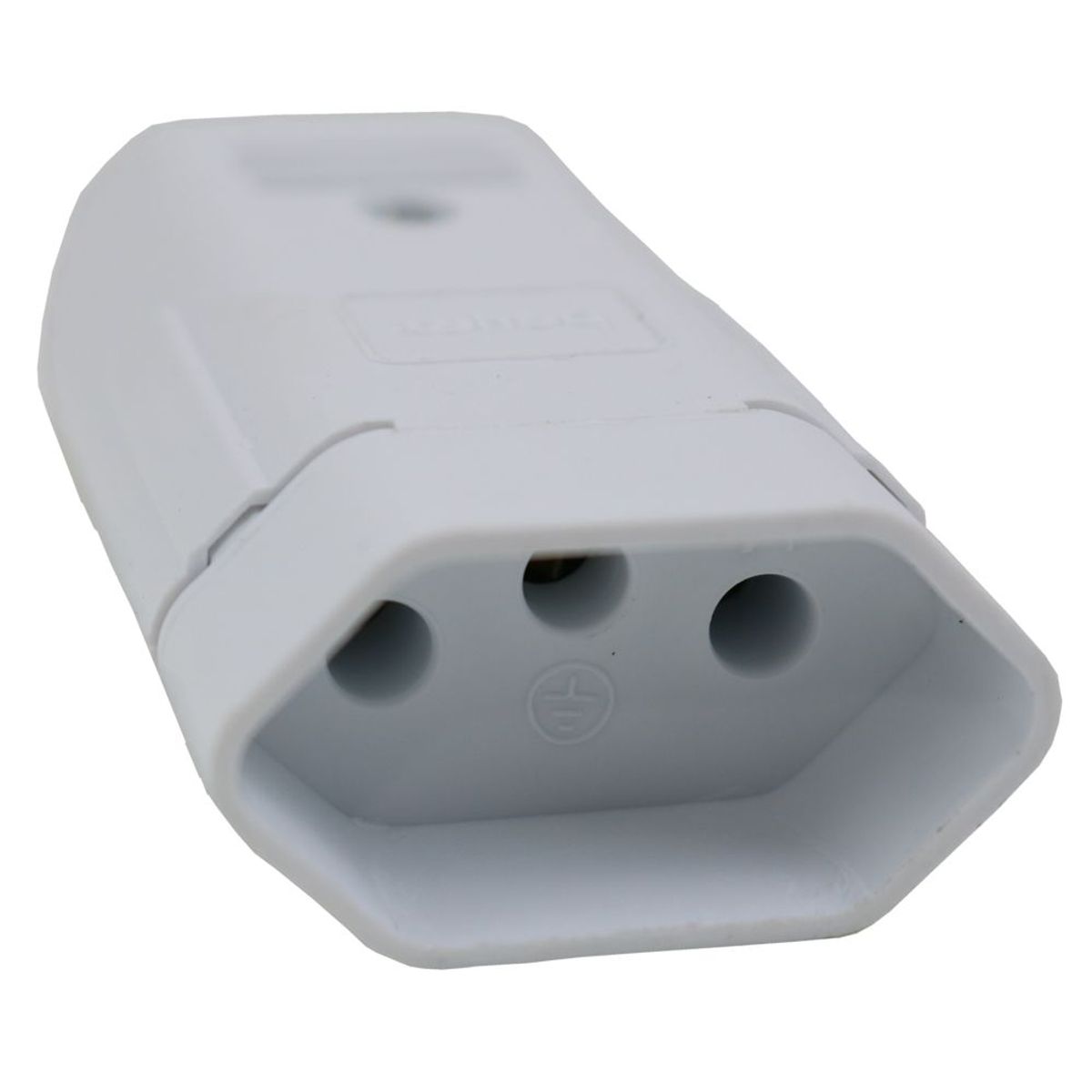 Plugue Fêmea Branco 3 Polos 20A, marca Perlex - Foto Principal