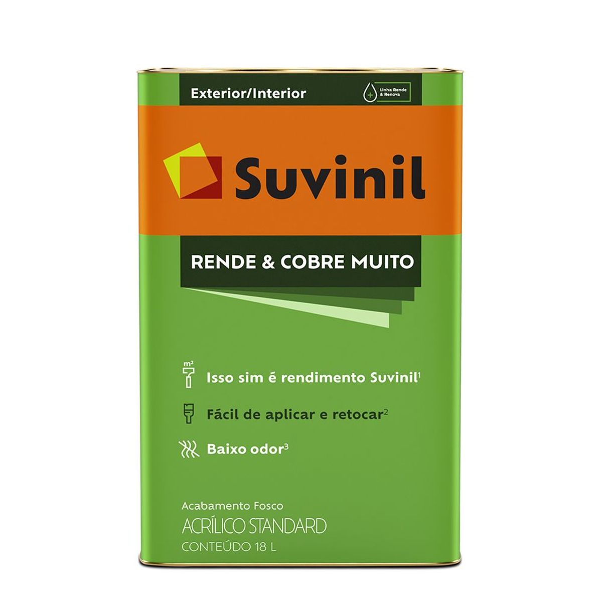 Tinta Fosco Rende e Cobre Muito 18L Pérola, marca Suvinil - Foto Principal