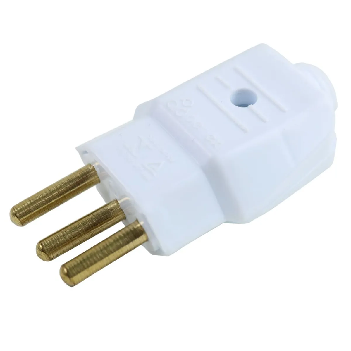 Plugue Macho Branco 3 Polos 20A, marca Perlex - Foto Principal