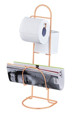 Revisteiro com Porta Papel Higinico Gold 15,5x14x47,2cm Cromado