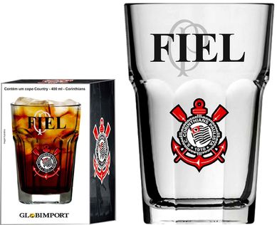 Copo Country 400ml Corinthians Transparente FIEL
