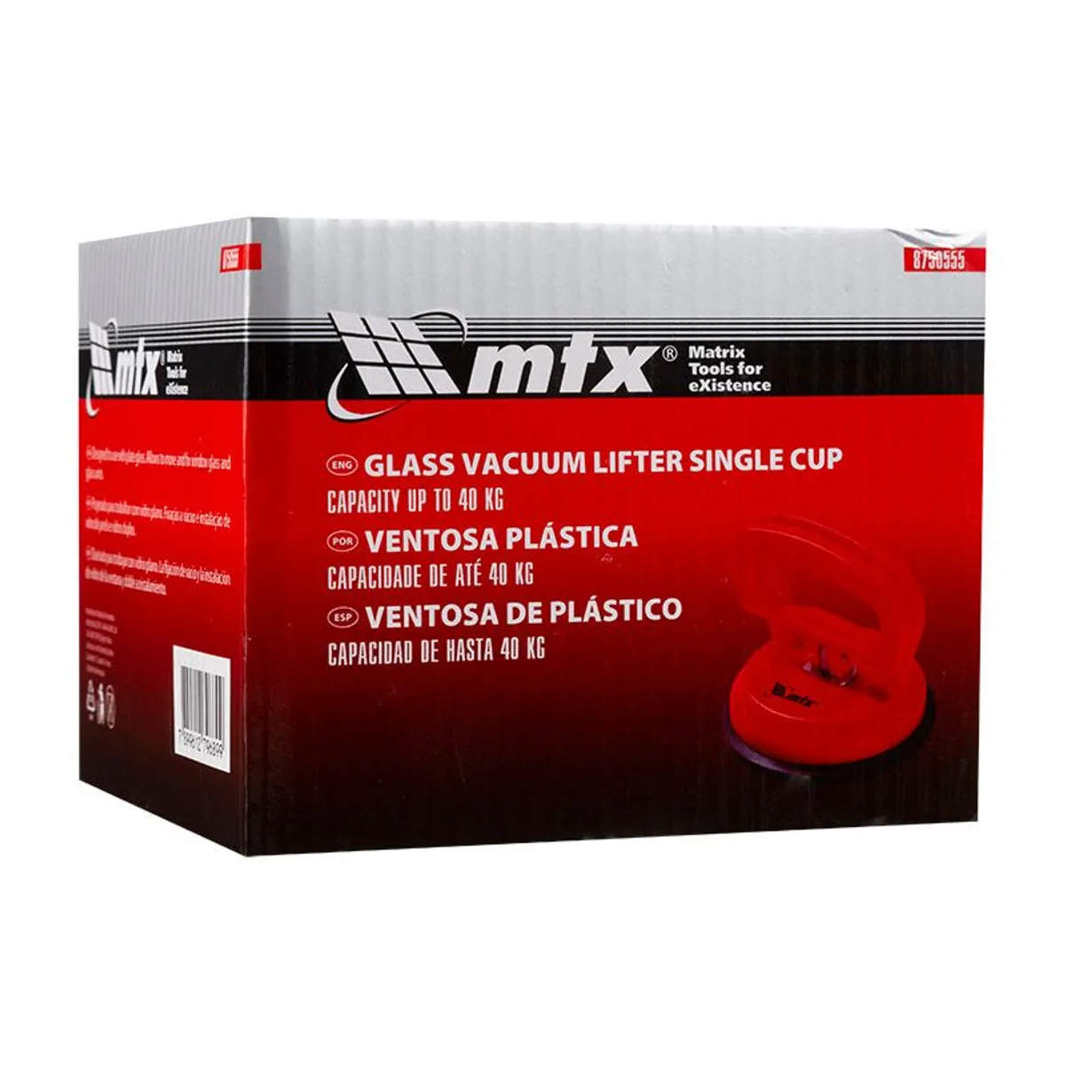 Ventosa Plástica 8750555 até 40kg Vermelho MTX, marca Mtx - Foto 2