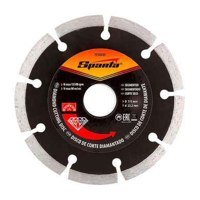 Disco de Corte Diamantado 115mm Corte Seco 7310555 Prata Sparta