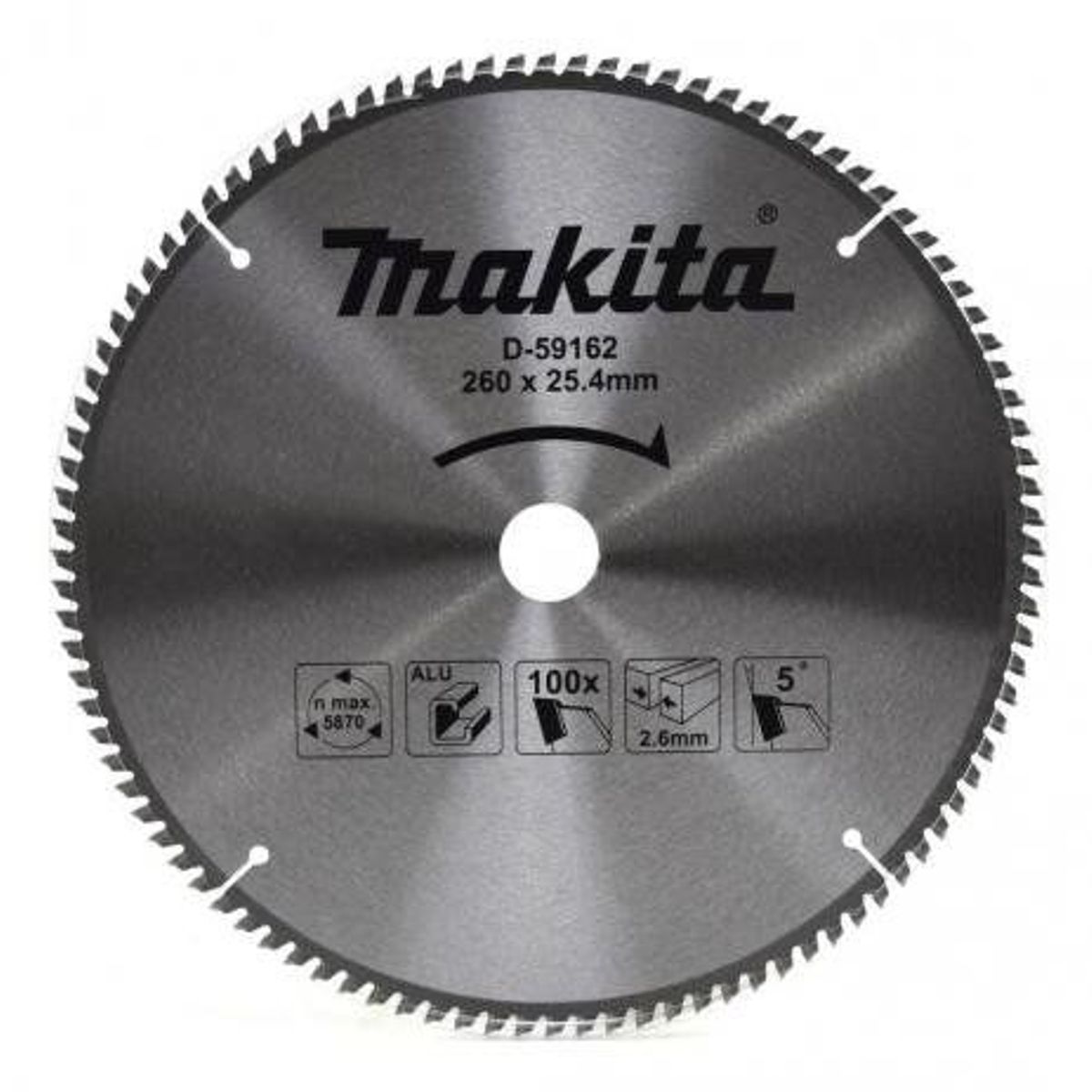 Lamina de Serra Tct260x25.4mm 100t para Alumínio, marca Makita - Foto 2