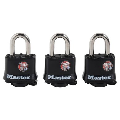 Cadeado Ao Lminado 40mm Preto com Prata 3 Unidades Masterlock