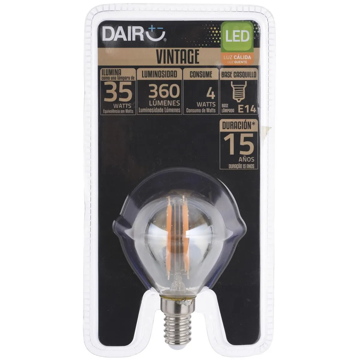 Lâmpada de Filamento LED 4W G45 E14 Âmbar, marca Dairu - Foto 2