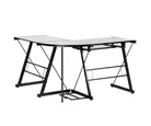 Mesa de escritorio em L Preta 120X50X73 Just Home Collection