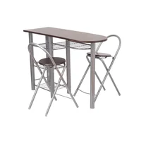 Conjunto Mesa Auxiliar 2 Cadeiras Dobráveis