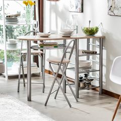 Conjunto Mesa Auxiliar Com 2 Cadeiras Dobraveis Just Home Collection