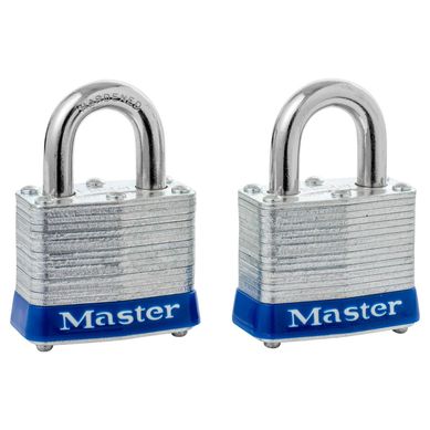 Cadeado Ao Lminado Largo 40mm Prata com Azul 2 Unidades Masterlock