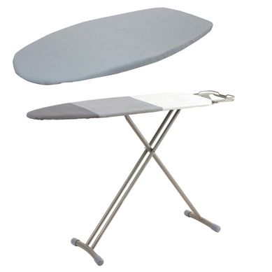 Combo Tbua Passar com Base Cinza 114X35 + Forro para Tbua de Passe Prata 122X38