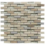 Pastilha de Vidro Filetada Placa 30x30cm JSZ-1405 Bege
