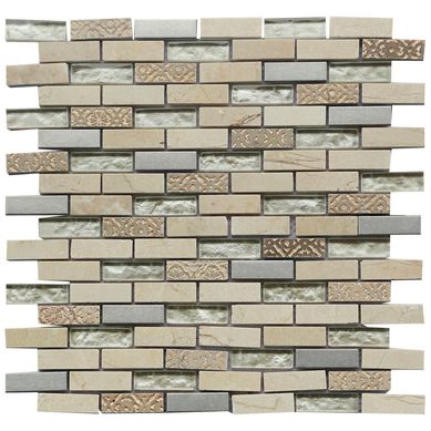 Pastilha de Vidro Filetada Placa 30x30cm JSZ-1405 Bege