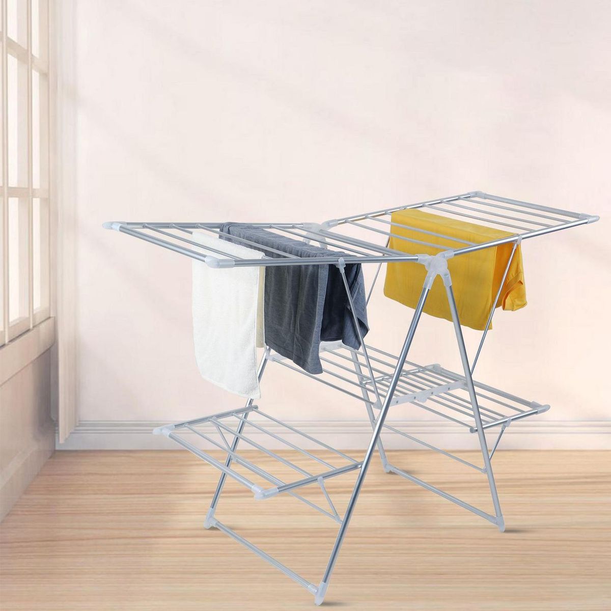 Varal Chao Pro Aluminio Duplo 100x156x66, marca Kleine Wolke - Foto Principal