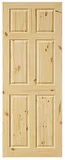 Folha de Porta Madeira Macica Pinus Com No Natural 210x72x3,5cm 6P Colonial
