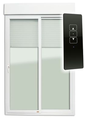 Porta Integrada Veneziana com Controle Remoto 220V PVC Branco 2 Folhas Mveis 230x200x13cm Itec