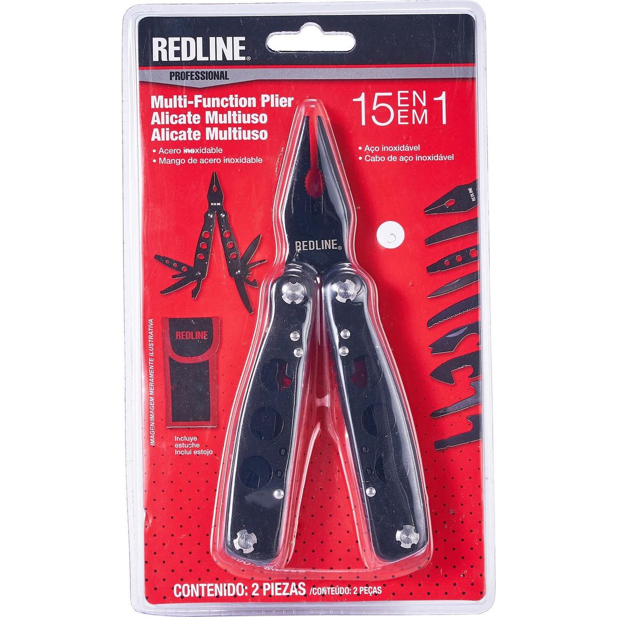 Alicate Multifunção 15 em 1 Preto, marca Redline - Foto 2