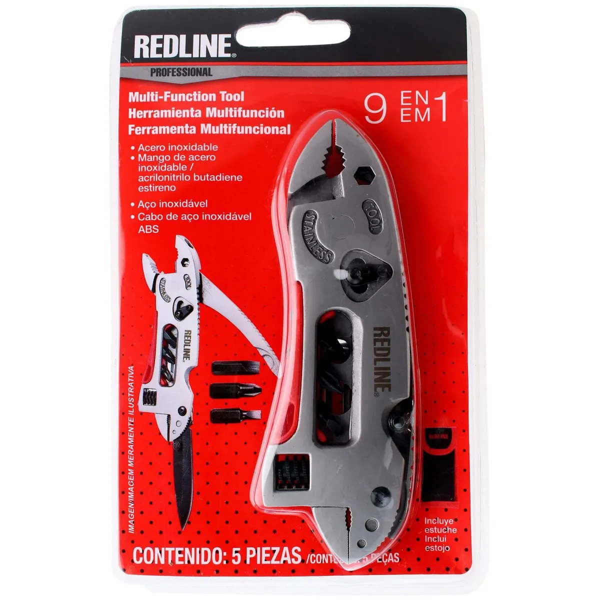 Ferramenta Multifunção 9 em 1 Vermelho, marca Redline - Foto Principal