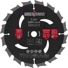 Lâmina de Serra Circular TCT 7.1/4" 16 Dentes Preto