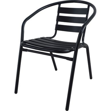 Poltrona Slat de Alumnio e Metal Preto