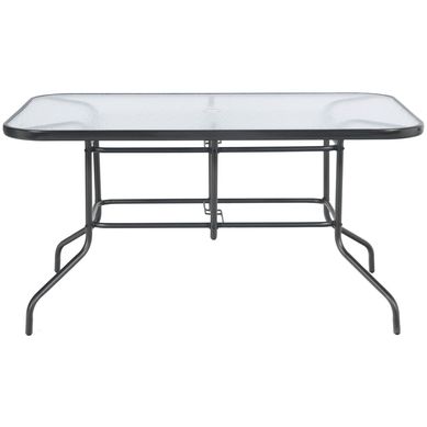 Mesa Retangular com Vidro 140x90cm Metal