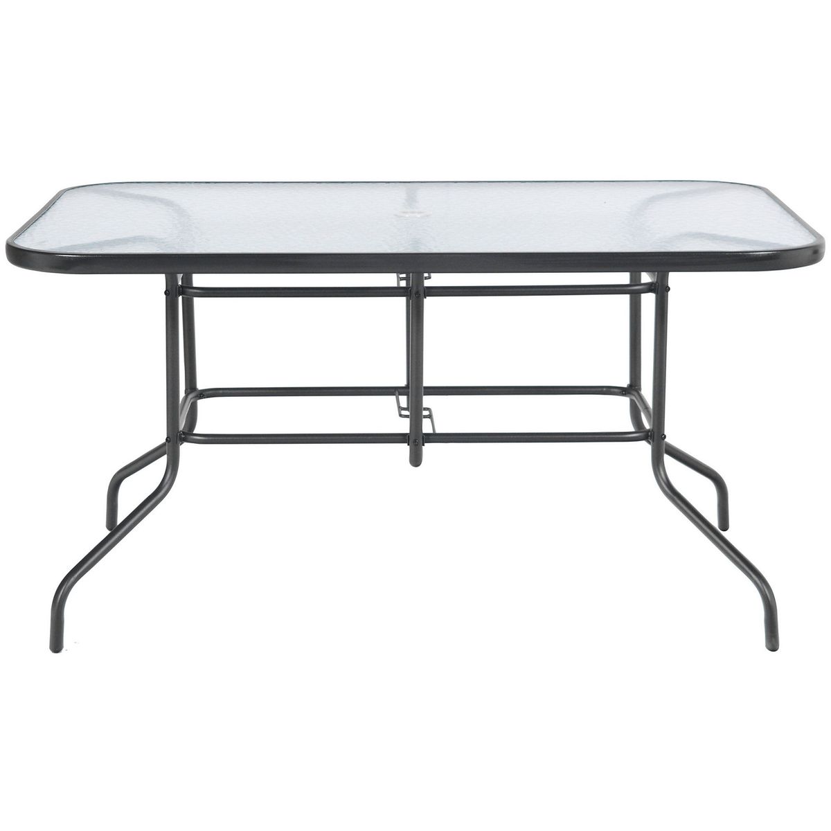 Mesa Retangular com Vidro 140x90cm Metal, marca Just Home Collection - Foto Principal