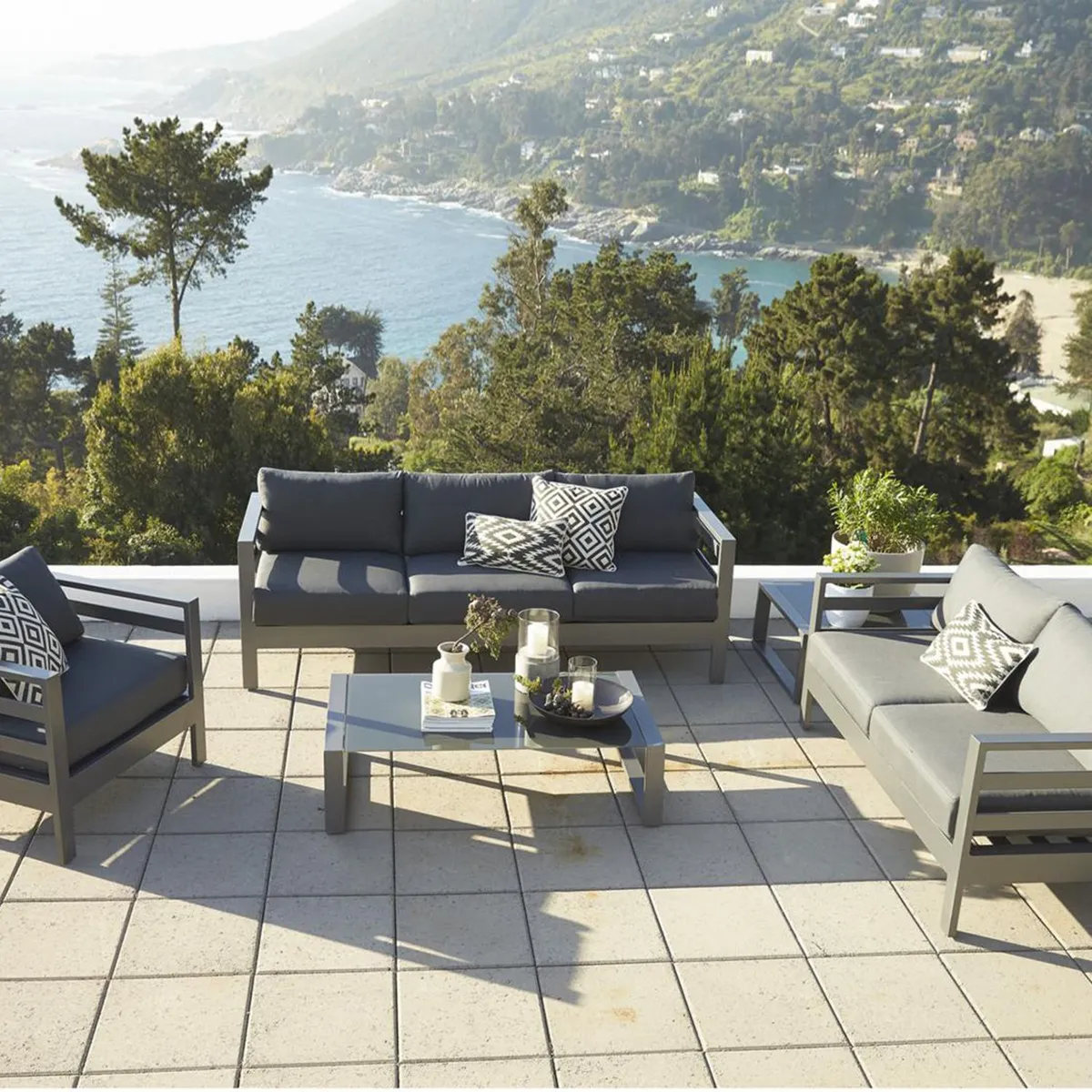 Conjunto de Área Externa Marsella com 5 peças Preto, marca Just Home Collection - Foto 2