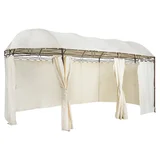 Gazebo Pergolado Oval com Cortina 277x300x600cm Bege Just Home Collection