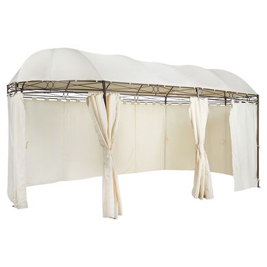 Gazebo Pergolado Oval com Cortina 300x300x277cm