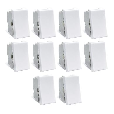 Kit com 10 Mdulos Interruptor Simples 10A Stella Branca Bivolt