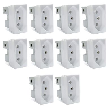 Kit com 10 Mdulos de Tomadas 10A Stella Branca Bivolt