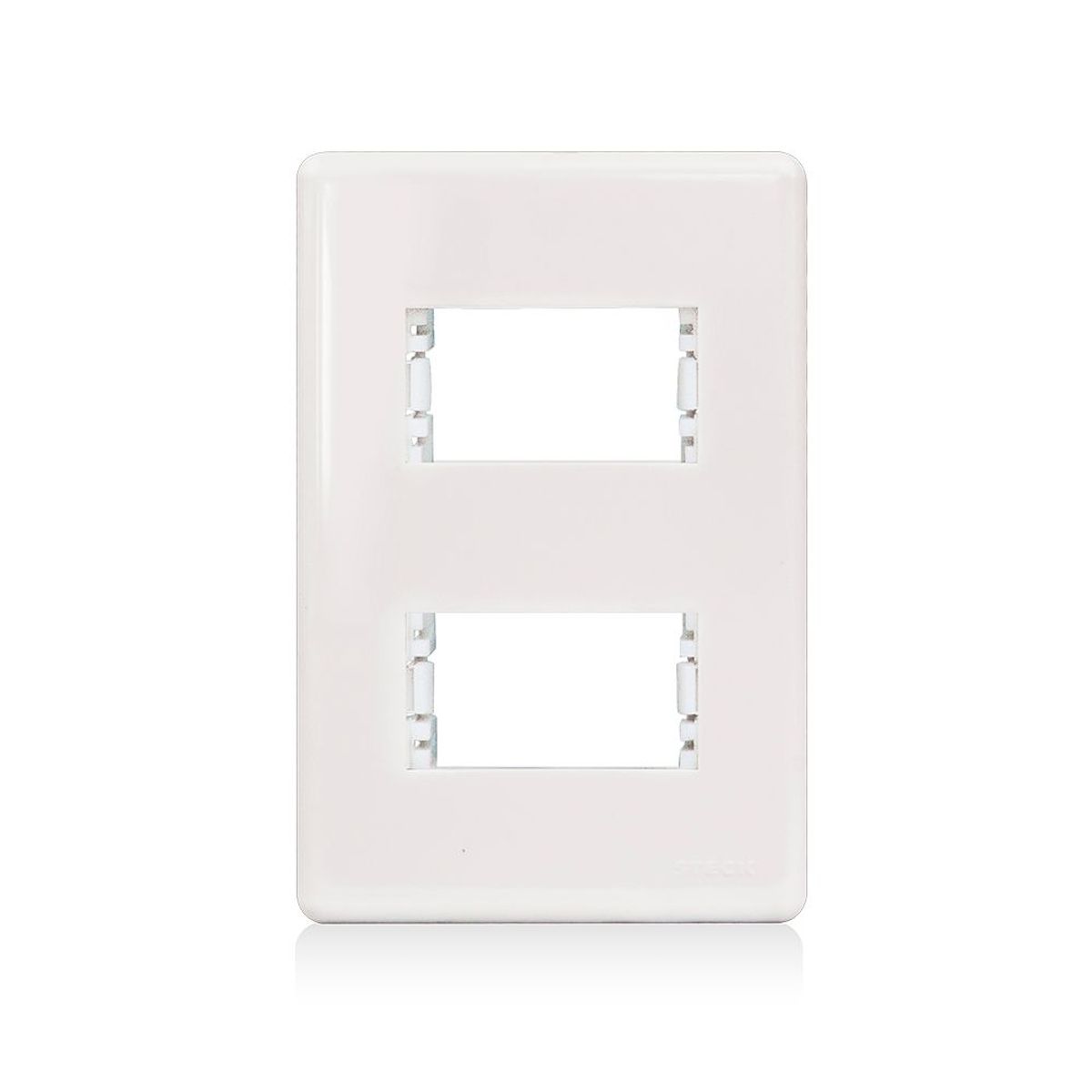 Placa Com Suporte Stella Branca 4X2 2 Postos, marca Steck - Foto Principal