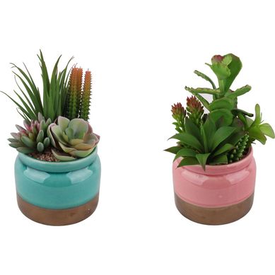 Suculenta Artificial Mix com vaso 21cm
