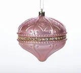 Enfeite de Natal 9cm Prata Fita Rosada