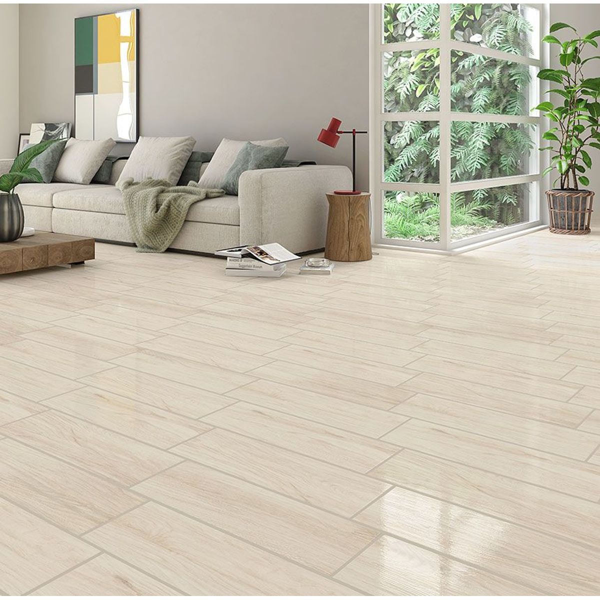 Piso Flamboyant Brilhante HD 20x60cm Caixa 1,46m² Bege, marca Formigres - Foto Principal