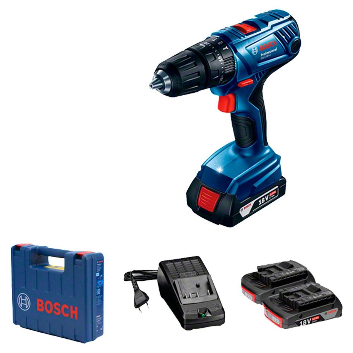 Parafusadeira Furadeira de Impacto Bosch GSB 180, 2 baterias, marca Bosch - Foto Principal