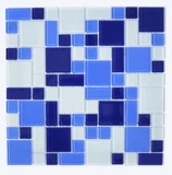 Pastilha de Vidro Multi Acqua Azul e Branco 30x30cm