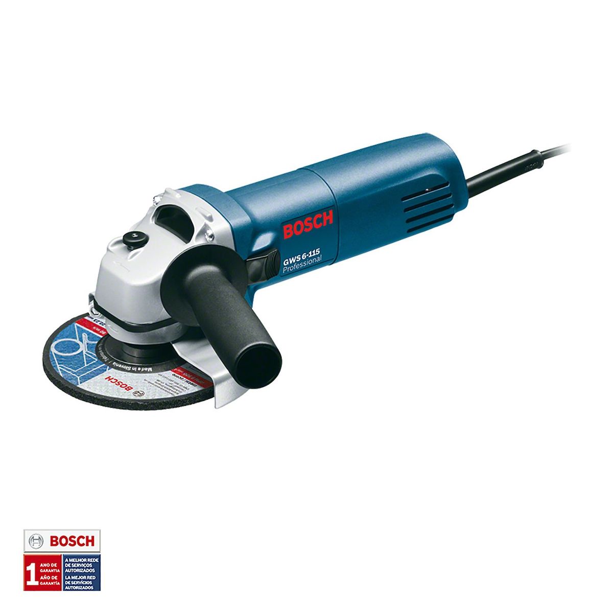 Esmerilhadeira Angular de 4 1/2" Bosch GWS 6-115 670W 220V, marca Bosch - Foto 2