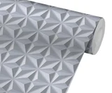 Tecido Adesivo Bobina 50x300cm Estrela 3D Cinza