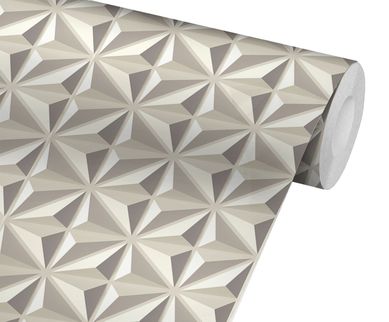 Tecido Adesivo Bobina 50x300cm Estrela 3D Bege
