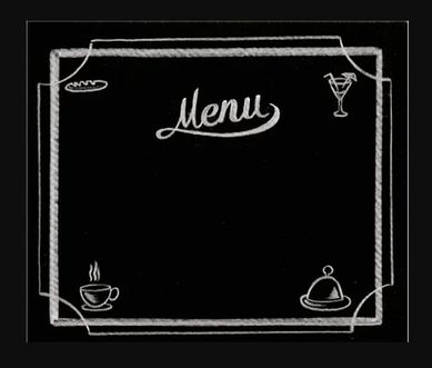Quadro de Tecido Adesivo Lousa Gourmet Menu 40x49cm Preto