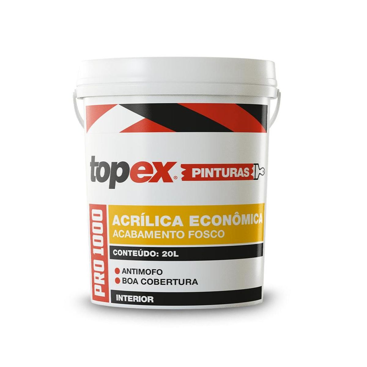 Tinta Acrílica Fosco Pro 1000 Econômico 20L Branco, marca Topex - Foto Principal