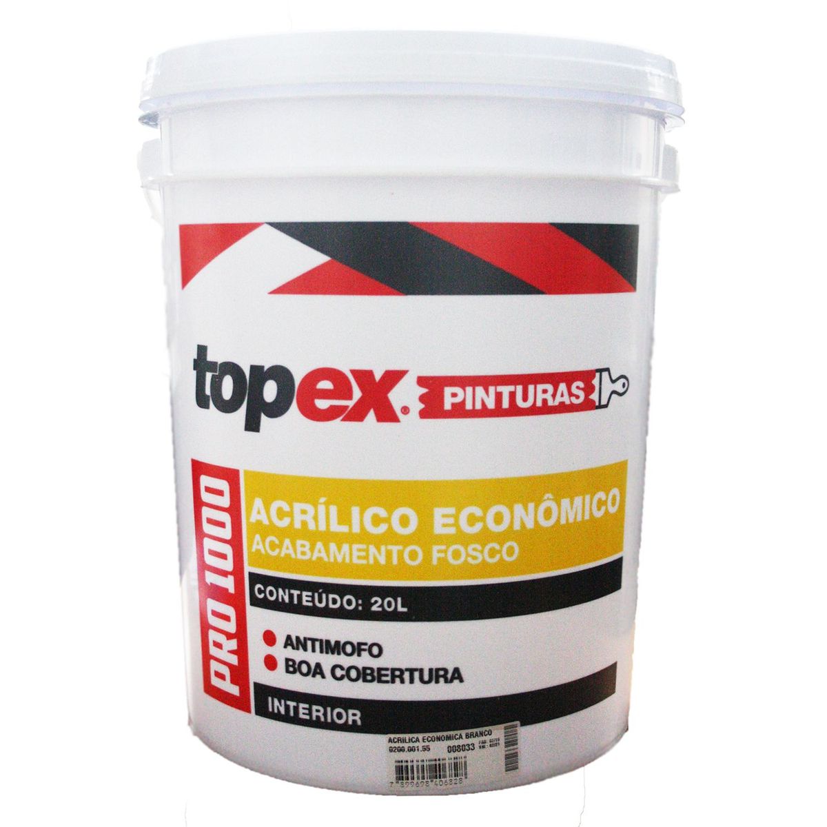 Tinta Acrílica Fosco Pro 1000 Econômico 20L Branco, marca Topex - Foto 2