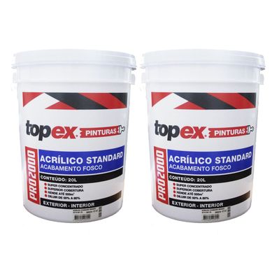 Kit 2 Tintas Acrlica Fosco Pro 2000 Standard 20L Branco Qualyvinil