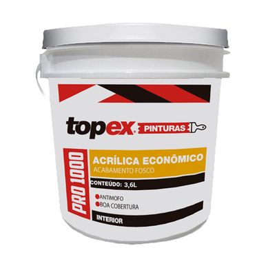 Topex 1000 Tinta Acrlica Econmica Fosco 3,6 Litros Branco